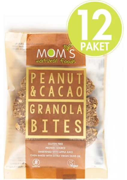 Mom's Natural Foods 12'li Glutensiz YER FISTIĞI & KAKAO Granola BITE