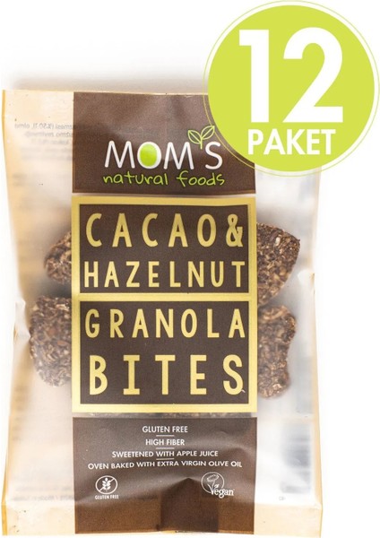 Mom's Natural Foods 12'li Glutensiz KAKAO & FINDIK Granola BITE