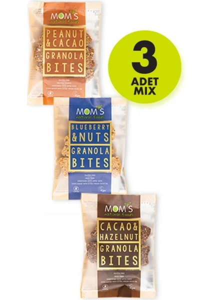 Mom's Natural Foods 3'lü Mix Gluten Free Granola BITES