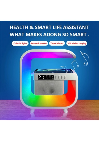 Kablosuz Şarj Standı Bluetooth 5.0 Hoparlör Çok Fonksiyonlu Fm Tf Rgb Gece Lambası Akıllı Telefon-B Için Hızlı Şarj Istasyonu (Yurt Dışından) fiyatları