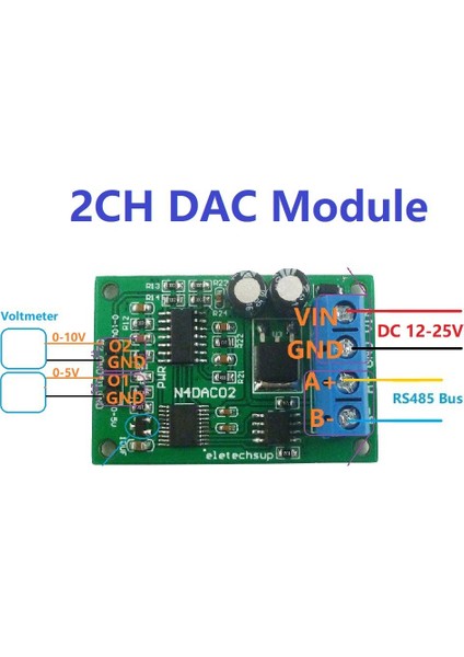 Dc 12V 0-5V 0-10V Gerilim Sinyal Jeneratörü Dac Dönüştürücü Modülü RS485 Modbus Rtu Plc Ölçüm Cihazları Için (Yurt Dışından)