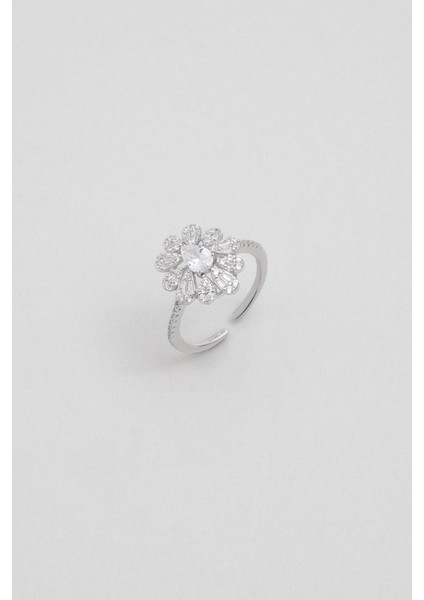 Emma 18 Ayar Beyaz Altın Kaplama Gümüş Tasarım Yüzük fiyatları