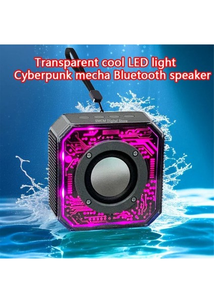 Şeffaf Mecha Bluetooth Hoparlör Rgb Pikap Açık Taşınabilir Ev Fener Küçük Mini Hoparlör Siyah (Yurt Dışından) fiyatları