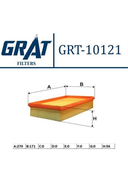 GRT-10121 Hava Fıltresı ( Fıat: Stılo 1.8ı 16V 1.9jtd 9/...