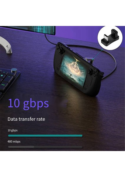 100W USB 3.2 Tip C Erkek - Dişi 1 Ila 2 Adaptör Otg 10GBPS Hızlı Veri 4K Tablet Usb-C Şarj Dönüştürücü-A (Yurt Dışından)