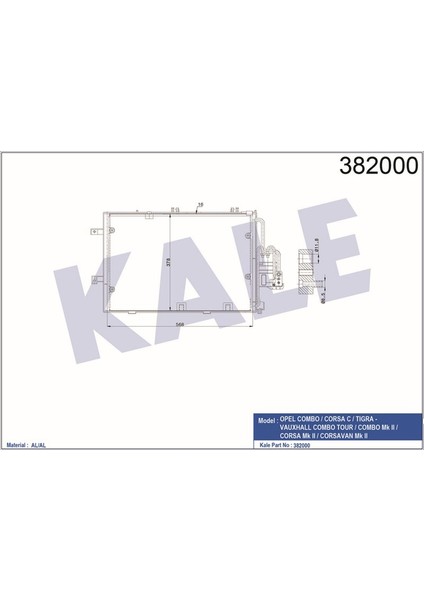 KLR-382000 Klima Kondenseri Combo-Corsa C-Tıgra Al/al 58...