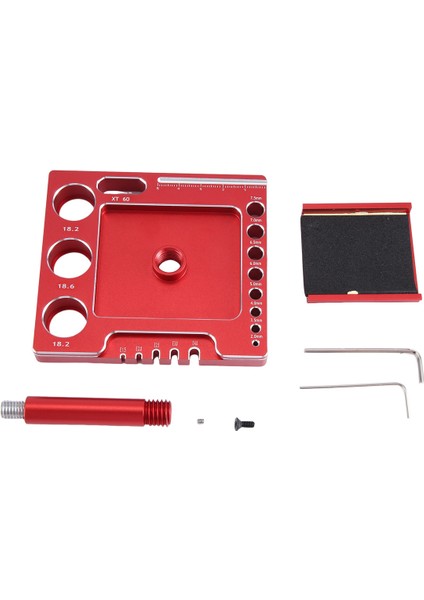Metal Rc Araba Çalışma Standı Onarım Iş Istasyonu Montaj Platformu 360 Derece Dönme TRX4M Fms SCX24 1/18 Rc Araba Kırmızı (Yurt Dışından) modelleri