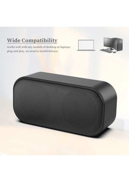 Taşınabilir USB Bilgisayar Hoparlör Pc Hoparlör Mini Ses Çubuğu Tv/dizüstü/bilgisayar Için Stereo Ses Tak ve Çalıştır (Yurt Dışından)