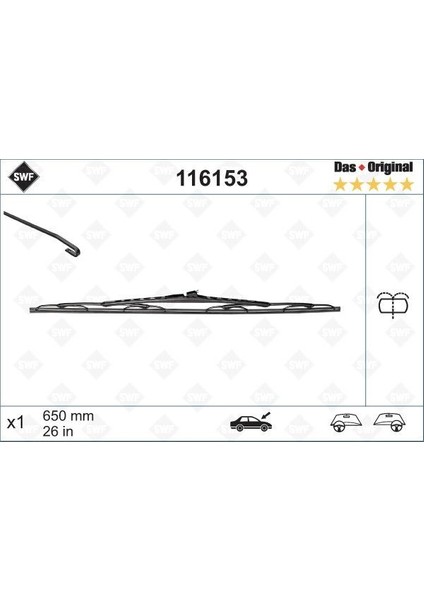 VAL-116153 Silecek Swf 65CM X1 Yt Mercedes W638 Vito 96...