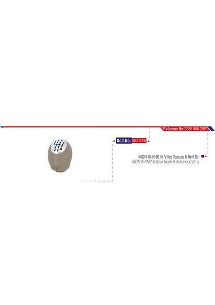 URS-025R Vites Topuzu Mgn Iıı- Fluence Gri