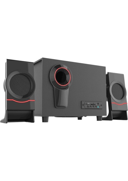 Bilgisayar Hoparlörleri Ahşap 2.1 Multimedya Subwoofer Bluetooth Ses USB Dizüstü Bilgisayar Hoparlörleri Bluetooth +3.5mm Bağlantı (Yurt Dışından)