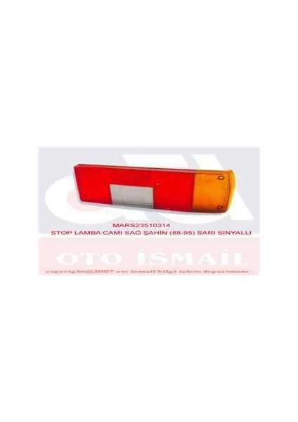 MAR-510314 Stop Lamba Camı Sağ Şahin 88-95 Sarı Sinyalli