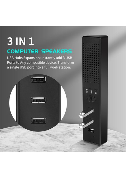 Mikrofon ve USB Konferans Hoparlörü ile 3'ü 1 Arada Bilgisayar Hoparlörleri, Video Konferans Için Pc Mikrofonu (Yurt Dışından)