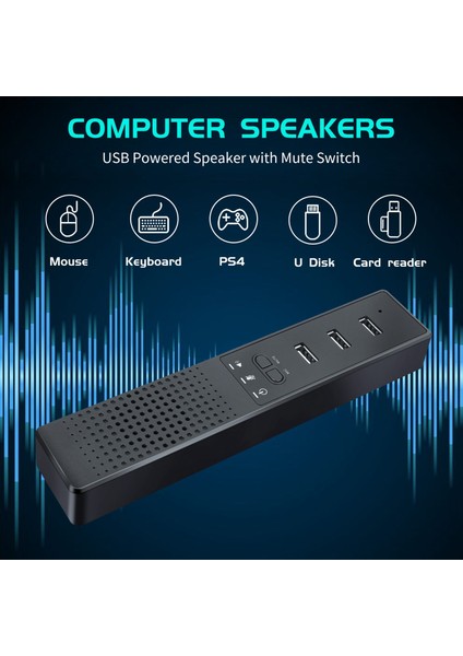 Mikrofon ve USB Konferans Hoparlörü ile 3'ü 1 Arada Bilgisayar Hoparlörleri, Video Konferans Için Pc Mikrofonu (Yurt Dışından)
