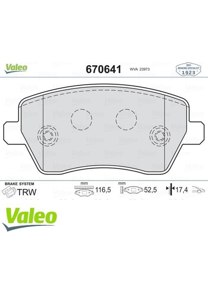 VAL-670641 Ön Balata Modus-Clıo Iıı 05 Logan 02/07 Acco...