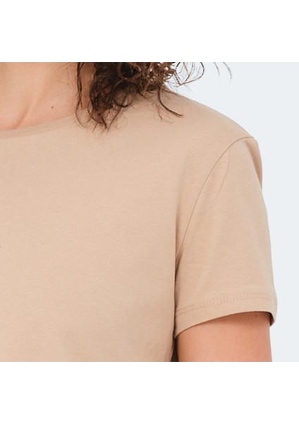 VIRAJ Kadın Slim Fit Tişört Bej indirimleri