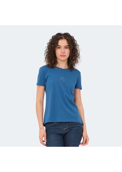 VIRAJ Kadın Slim Fit Tişört Petrol