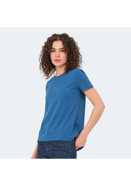 VIRAJ Kadın Slim Fit Tişört Petrol modelleri