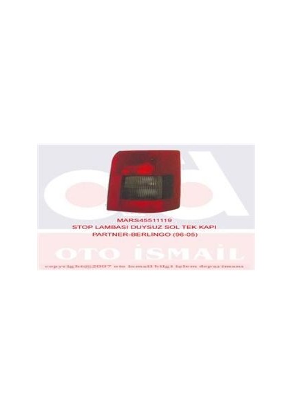 MAR-511119 Stop Lambası Duysuz Sol Tek Kapı Partner-Berl...