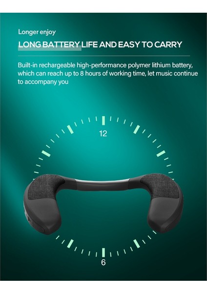 Kablosuz Bluetooth Boyun Hoparlör Taşınabilir Giyilebilir Çevre Açık Hava Ev Için Mikrofon Bas Hıfı Boyun Bandı Hoparlör (Yurt Dışından)