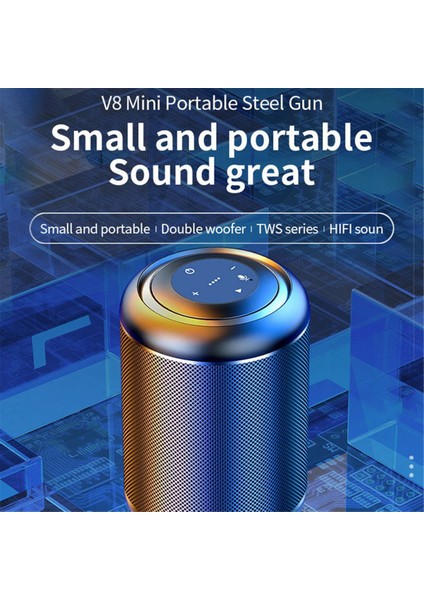 Hifi Stereo Ses Bluetooth Hoparlör Tam Aralık Frekanslı Çift Korna Hoparlör Mic ile Taşınabilir Tws Kablosuz Subwoofer (Yurt Dışından)