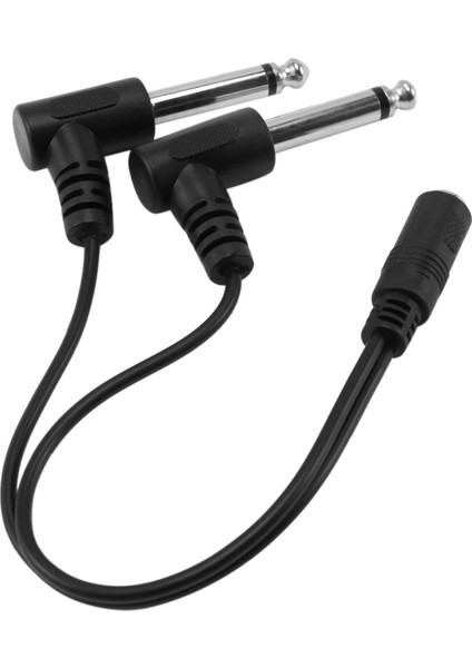 3.5mm Mini 1/8 Inç Stereo Dişi Jack Çift 1/4 6.35MM Erkek Tak Mono Sağ Açı Ses Adaptörü Y Splitter Kablosu (Yurt Dışından)