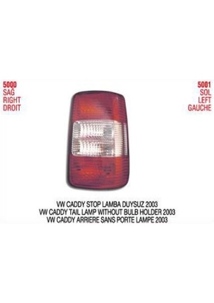 PLE-5001 Stop Lambası Sol Tek Kapak Caddy 03