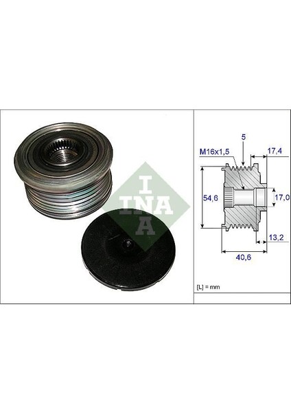 INA-535010910 Alternatör Kasnağı Clıo Iı 01 Symbol 12 Kng...