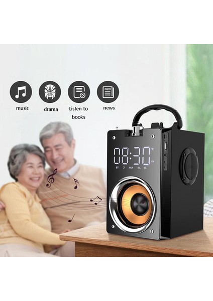 Bluetooth Hoparlör Güç Amplifikatörü Taşınabilir Taşınabilir Açık Spor Kare Dans Vod Hoparlör Oyuncu Akıllı Ahşap Kutu (Yurt Dışından)