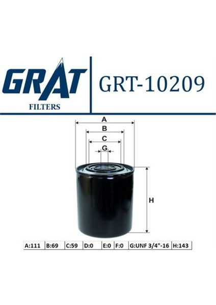 GRT-10209 Yag Fıltresı ( Fıat: Ducato-Boxer-Jumper 2.5d ...