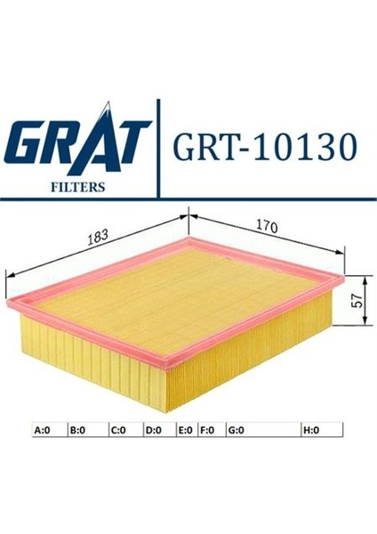 GRT-10130 Hava Fıltresı ( Fıat : Sedıcı 1.9d 06-/ Suzukı...