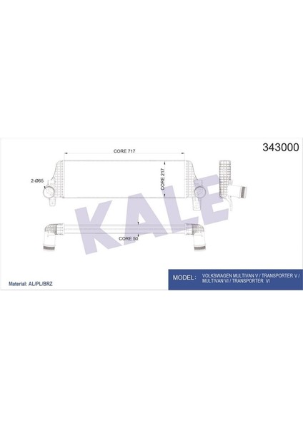 KLR-343000 x Turbo Radyatörü Intercooler Vw Transporter ...