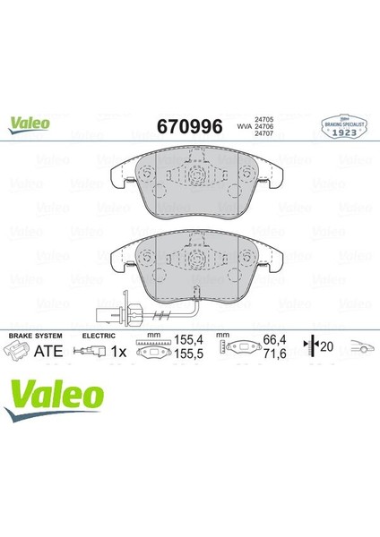 VAL-670996 Ön Balata Audı A4 - A5 09 GDB1814