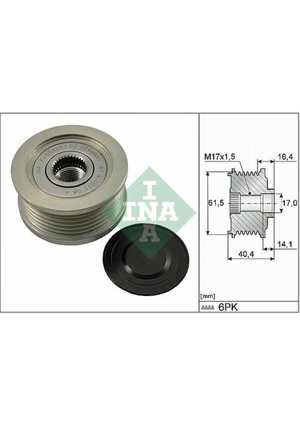 INA-535011510 Alternatör Gergi Kasnağı Doblo-Grande Punto...