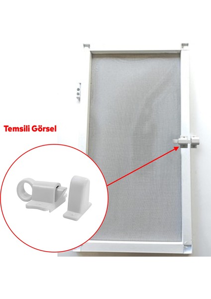 Pencere Kapı Sineklik Kapama Çarpma Kilit Plastik Pratik Tutucu Pimapen Pvc Aparat 2 Adet