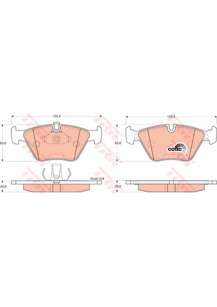 TRW-GDB1264 Ön Balata Bmw E39 520I 96-00 523I 96-00 528I ...