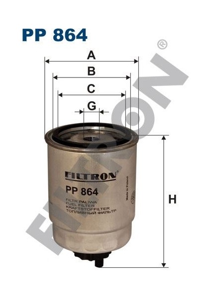 Fıltron FTR-PP864 Yakıt Filtresi Fıat Tipo 160 1.9 Td 90HP 87-95