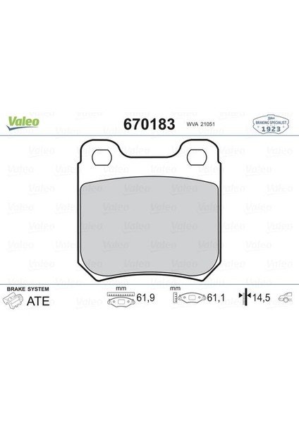 VAL-670183 Arka Balata Vectra B 95-00 Omega A 86-94