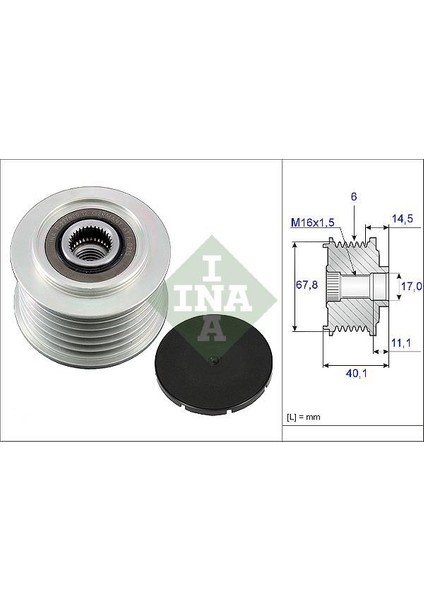 INA-535005210 Alternatör Kasnağı Transporter T4-Lt 2.5 Td...