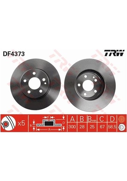 TRW-DF4373 Ön Fren Aynası Vıto Iı 109-111-115-119-122 Cdı...