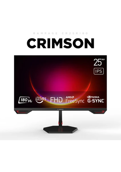 Crımson CR25R180 25" 180Hz 0.5ms Csot Fast IPS Fhd Freesync/g-Sync Pc Flat Oyuncu Monitörü 