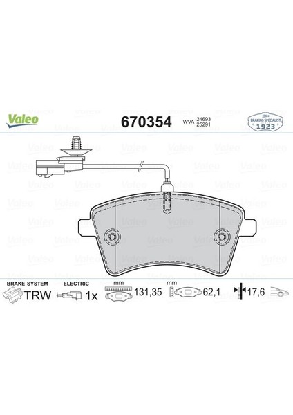 VAL-670354 Ön Balata Kng Iıı 1.6 16V-1.5 Dcı 02/08 Merc...