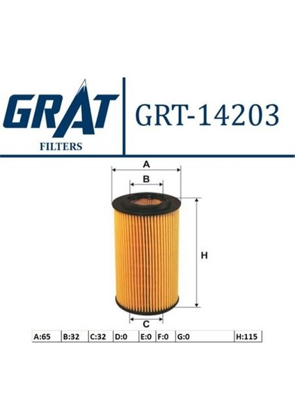 GRT-14203 Yag Fıltresı ( Opel Astra G 2.0-2.2dtı-Vectra ...