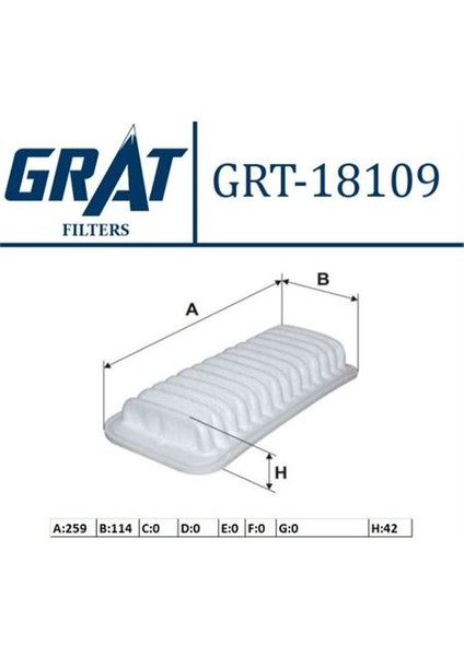 GRT-18109 Hava Fıltresı - (Toyota: Yarıs 99 - 05 "1.0"/p...