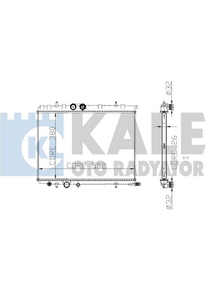 KLR-2040011AB Radyatör P206-P307-XSARA 2.0i 16V 1 Sıra A...
