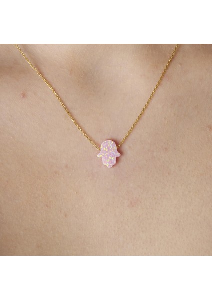 Orjinal Pembe Sade Opal Fatma El Kolye modelleri