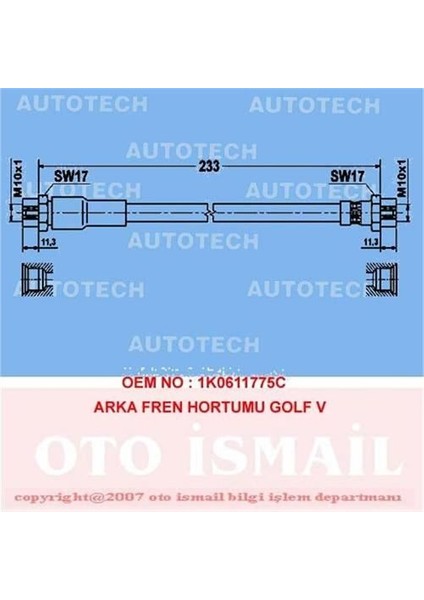 ATC-TVP12 Arka Fren Hortumu Polo 81-94