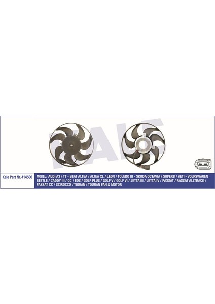 KLR-414500 Fan Motoru Davlumbazlı Sağ Caddy Iıı-Golf V-V...