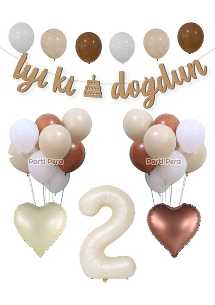Kraft Iyiki Doğdun Yazı Retro Kalp Folyo Balon Doğum Günü Balon Seti