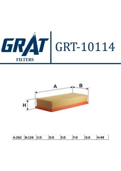 GRT-10114 Hava Fıltresı ( Fıat: Tempra 1.4ı-Tıpo 1.4ı )